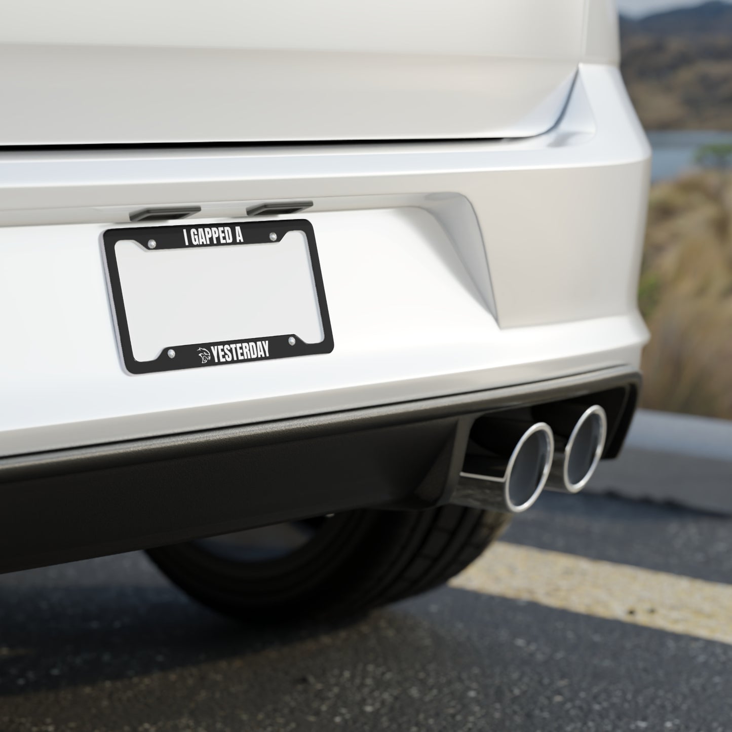 'I GAPPED A HELLCAT YESTERDAY' License Plate Frame