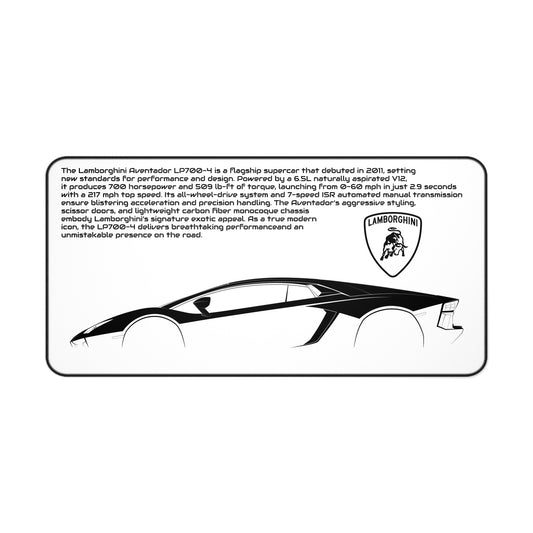 Lamborghini Aventador Mousepad - White