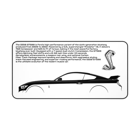 Mustang GT500 Mousepad - White