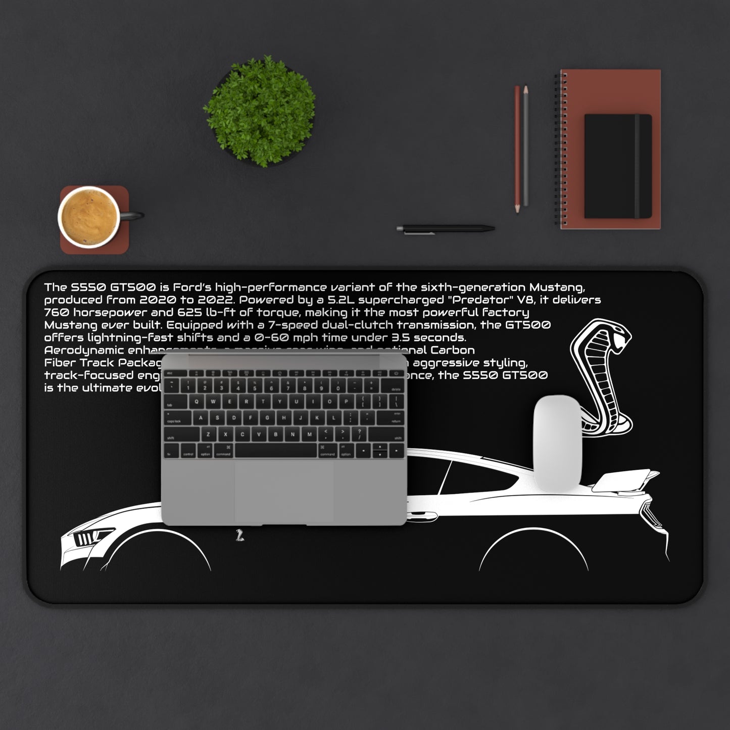 Mustang GT500 Mousepad - Black